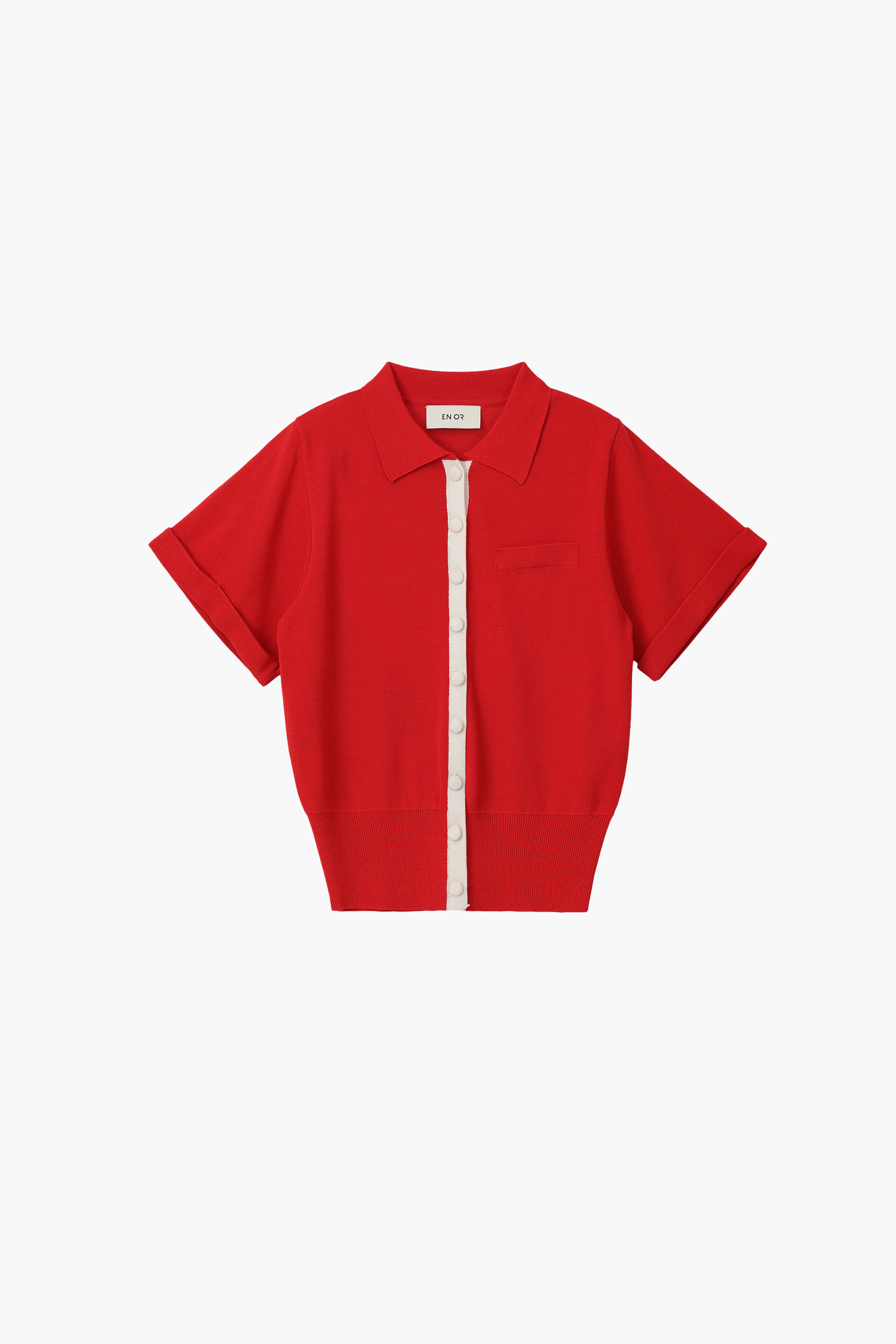 BUTTON PULL OVER KNIT - RED