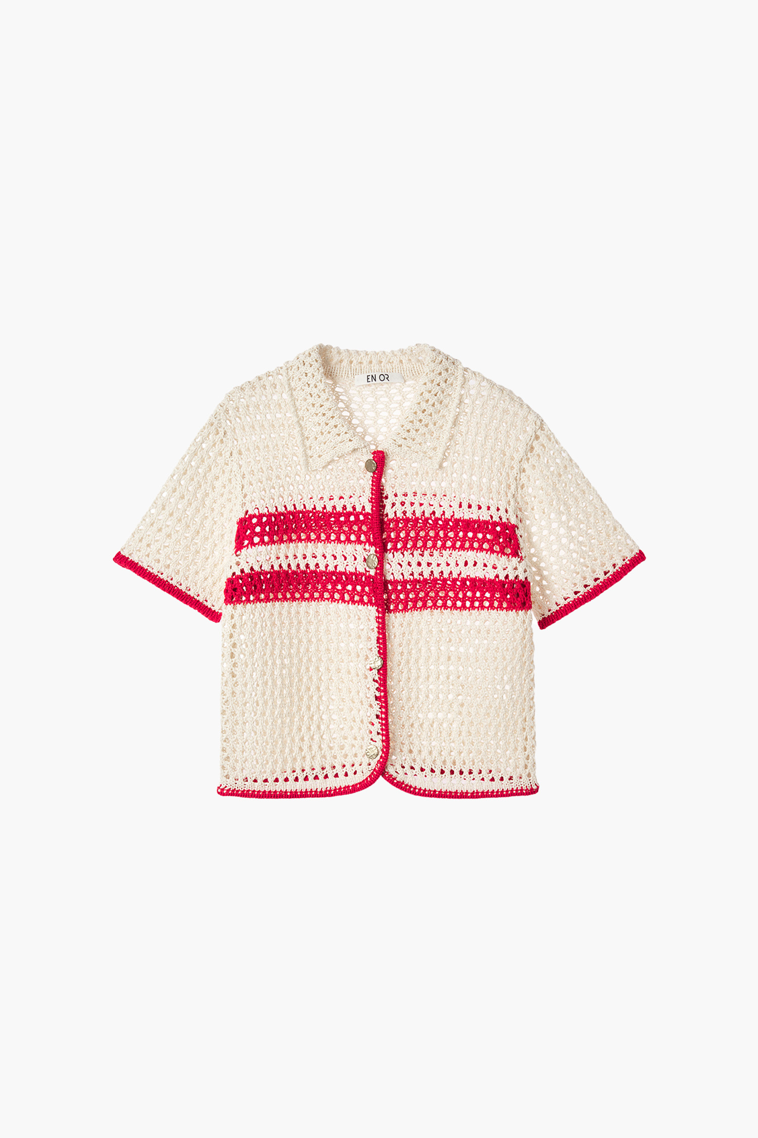 BAMBOO NETTED CARDIGAN - RED
