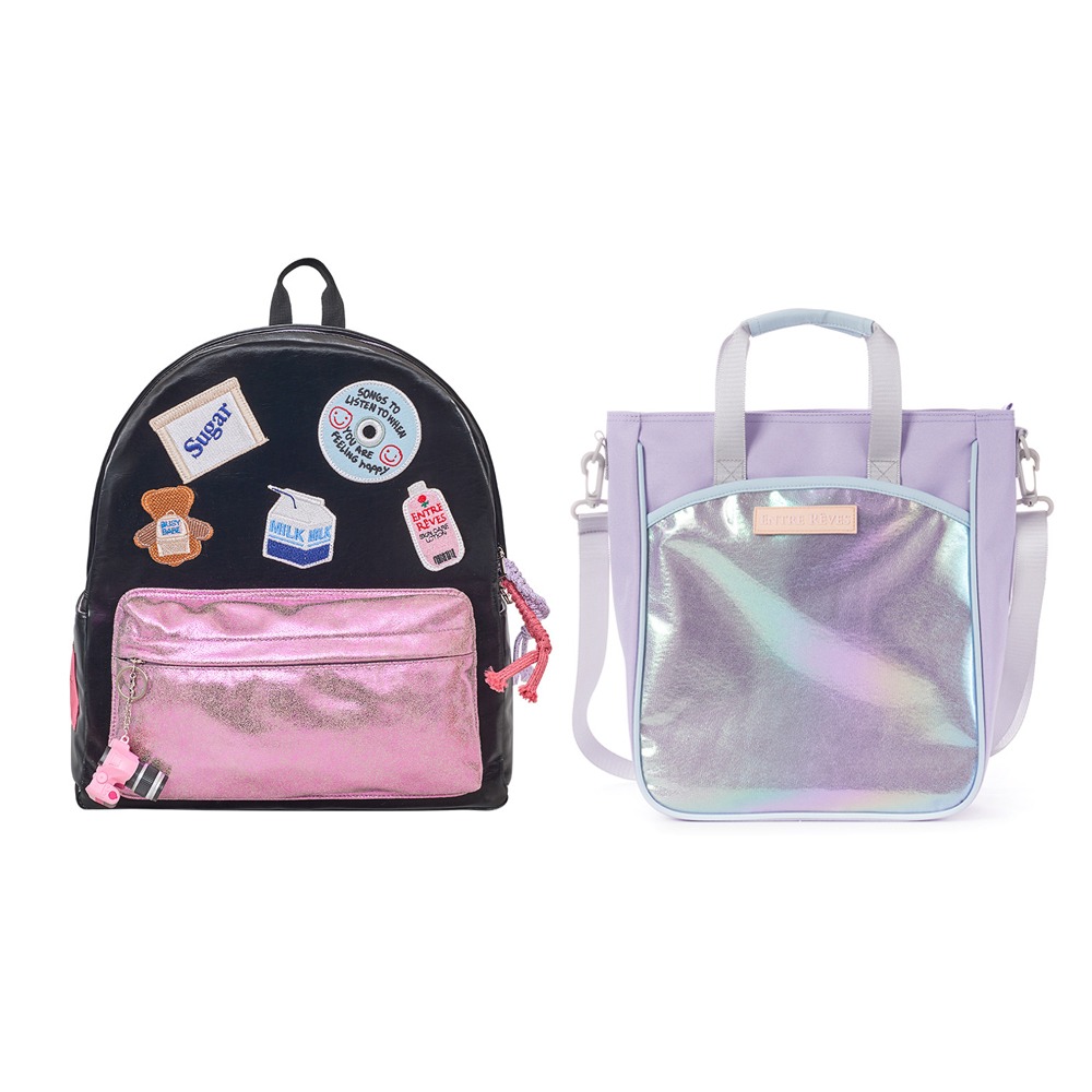 (SET) BACKPACKING TEDDY KID + THE TWINKY KID - LILAC - Entre Reves