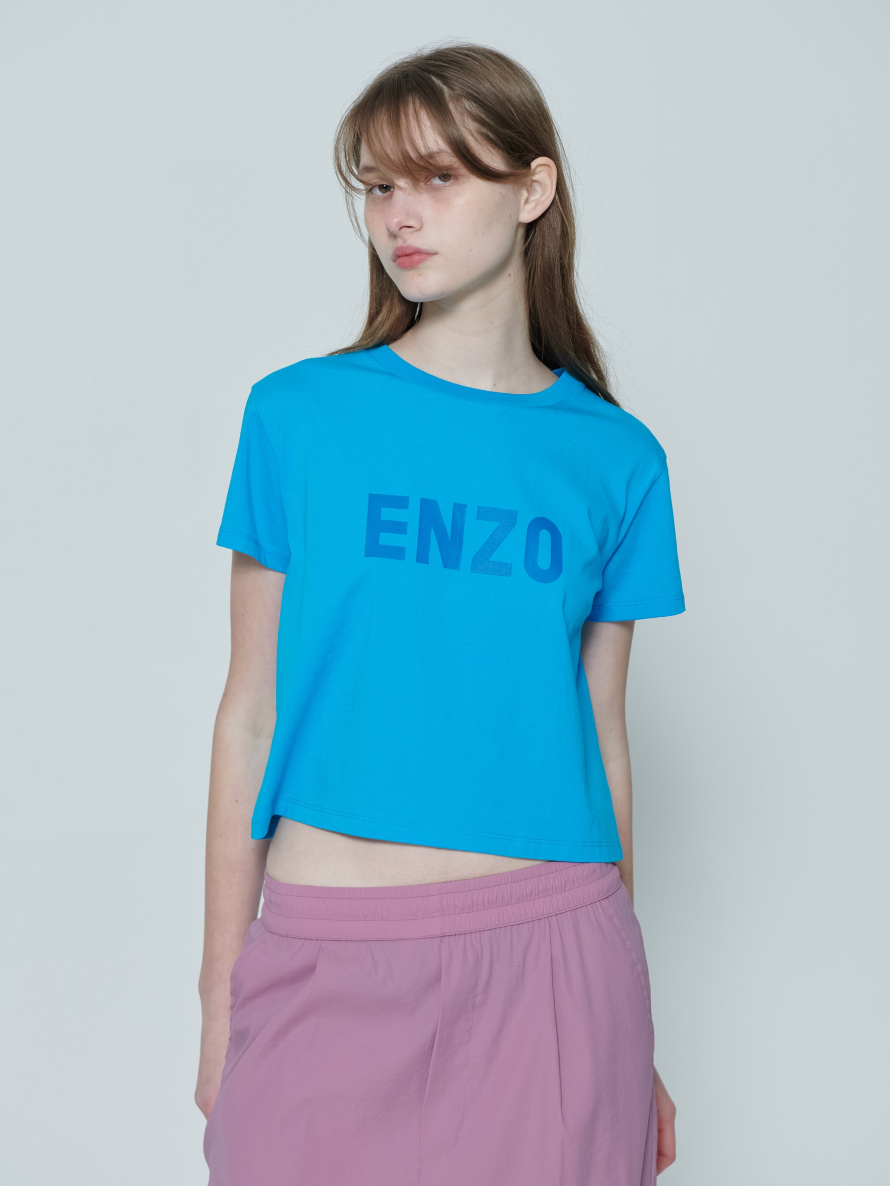 ENZO 크롭 티셔츠 (Cobalt Blue)