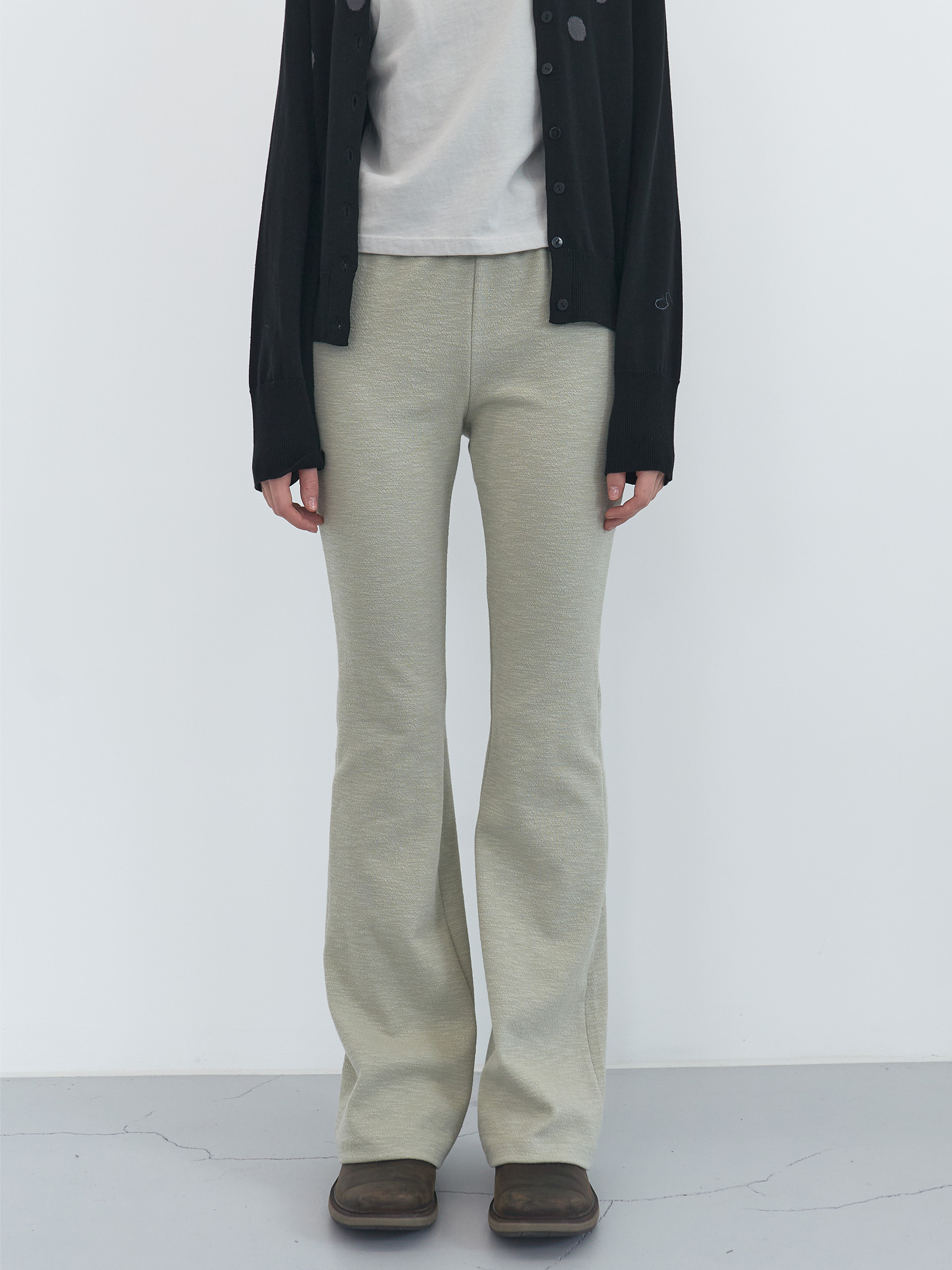 【ENZO BLUES】Slub Slim Banding Bootcut Pants / 追跡付 기본 레이아웃 - Slub Slim Banding Bootcut Pants (Mint
