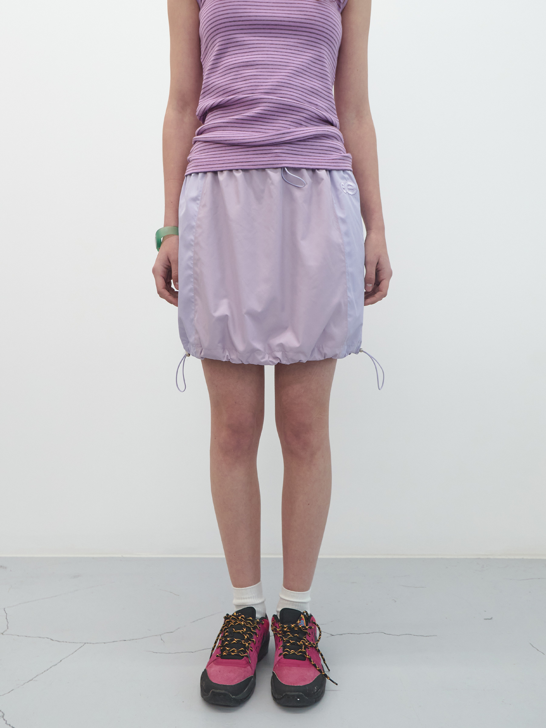 スカート [ENZO BLUES] Shirring Banding Skirt : 2color MUSINSA | ENZO BLUES Mesh two-tone banding skirt (Brown)