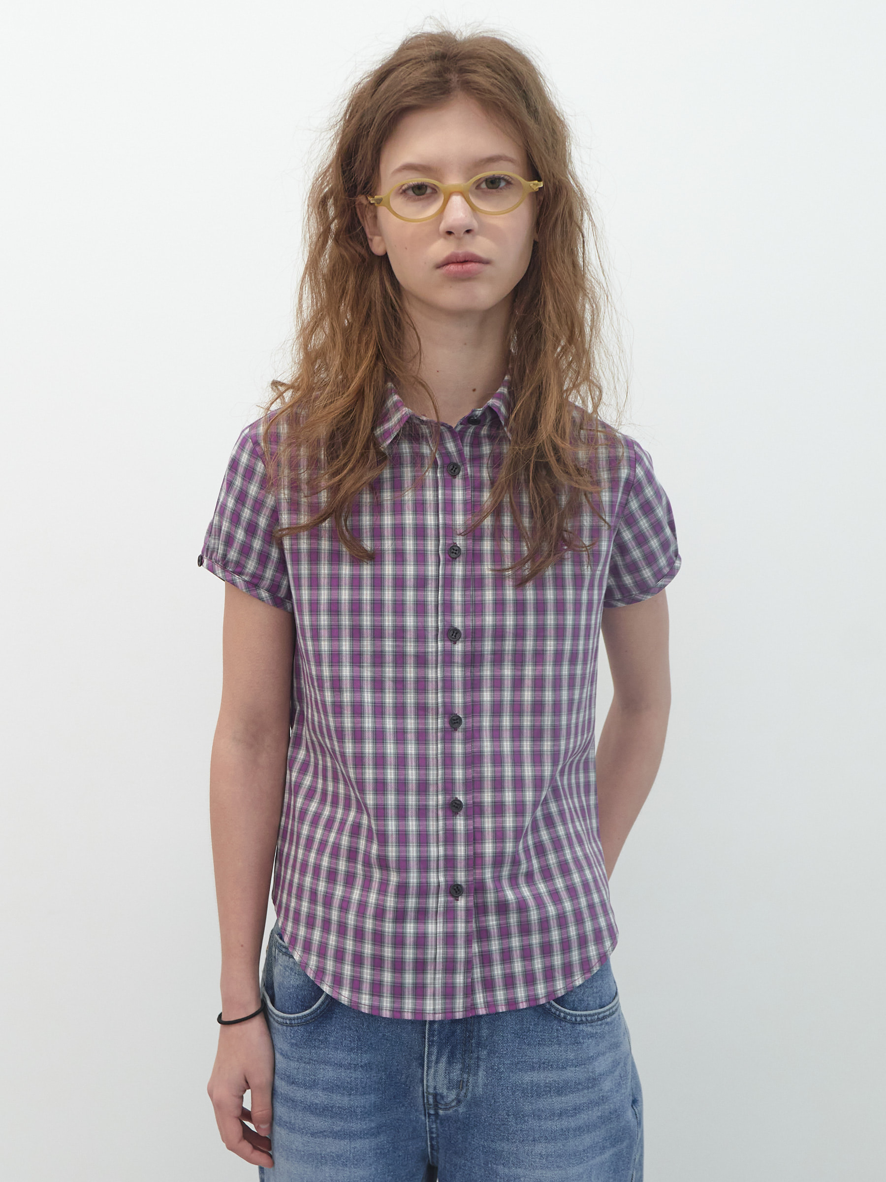 ★ ENZO BLUES★ Dot Boxy T-Shirt Pink 253DBXTOP021 T-shirt with cut out, Pink - Sisley