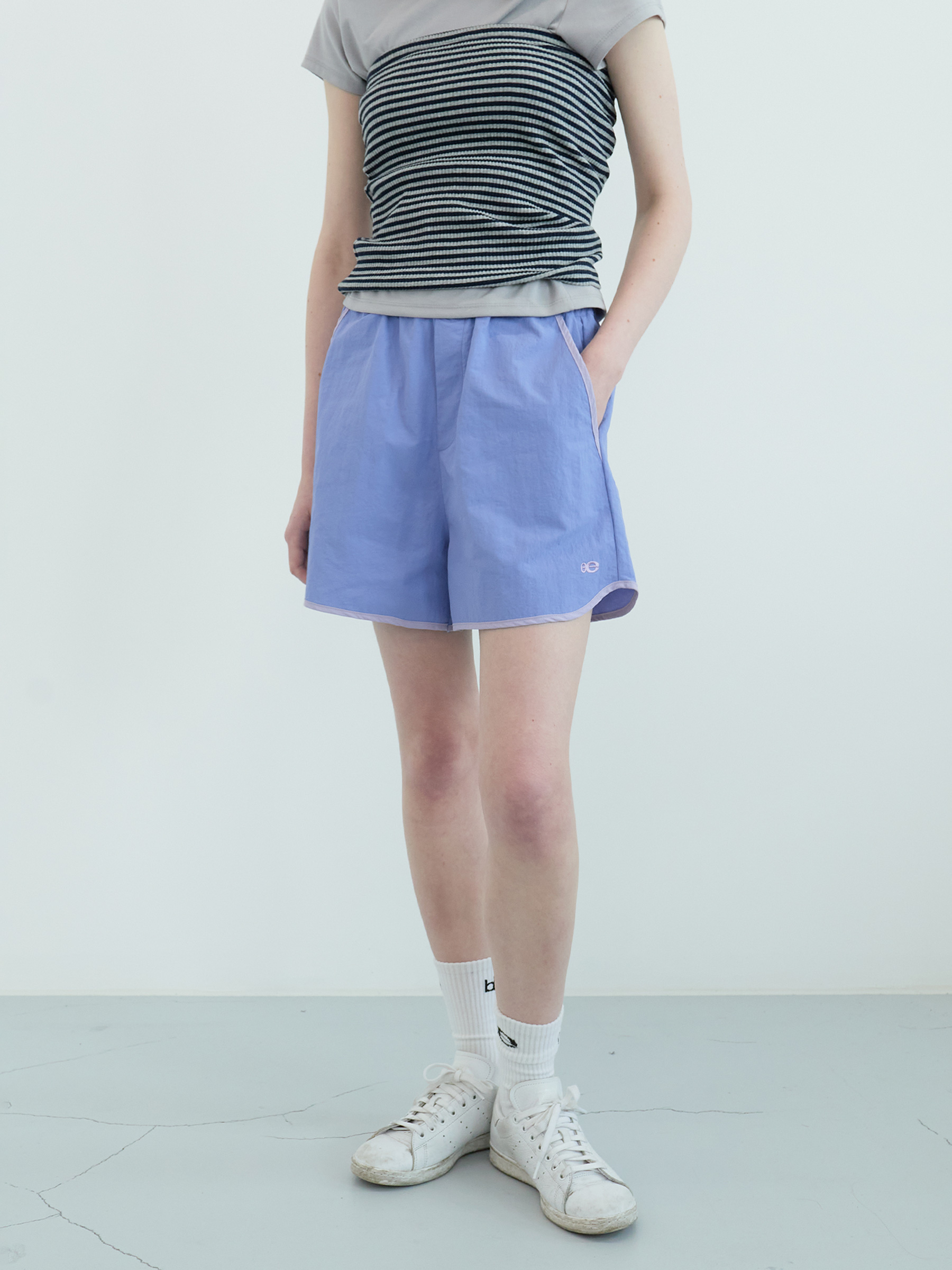★ ENZO BLUES★ Lining Banding Shorts Lavender 253LNBPNT026 Basic Layout - Shorts - ENZO BLUES