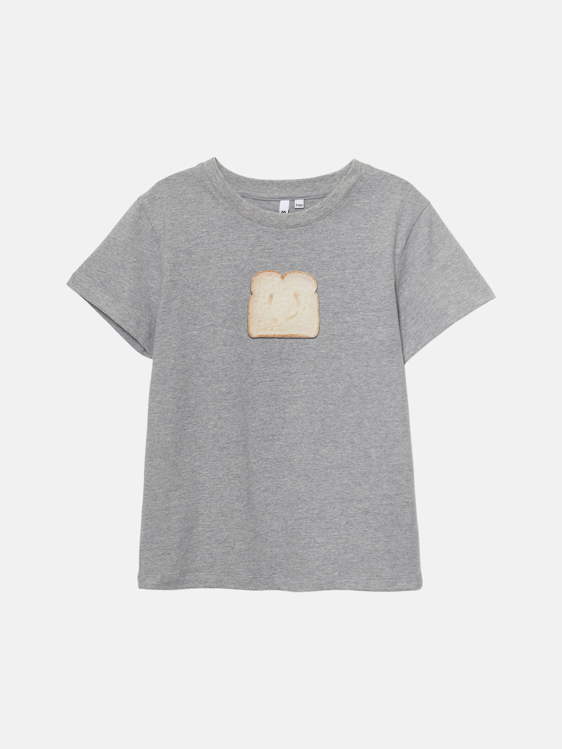 Bread 크롭 티셔츠 (Grey)
