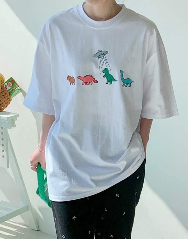 恐龙图案短袖T恤