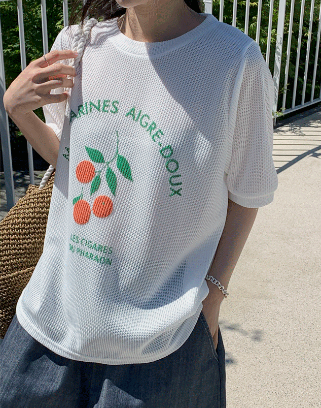 mandarins waffle knit t-shirt
