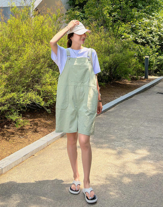 Topping Linen Short Overall Pants