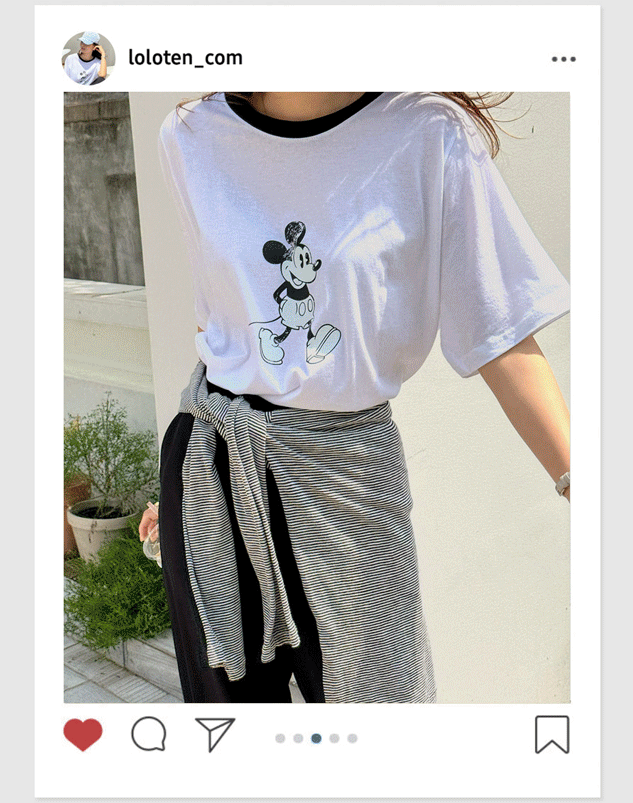 Walking Mickey配色T恤