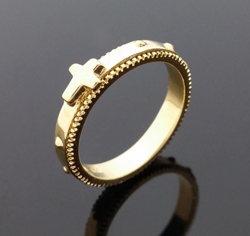 Rosary Ring 18Kt Rose Gold Imbue Diamond Customized size - IESUSU JEWELRY