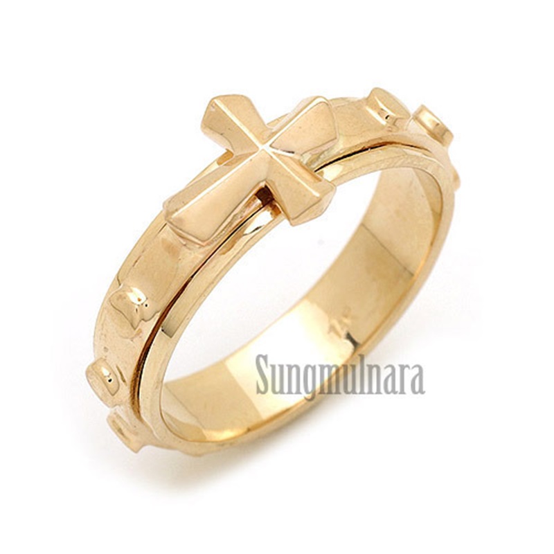 Yellow Gold Rosary Ring | Made in Italy