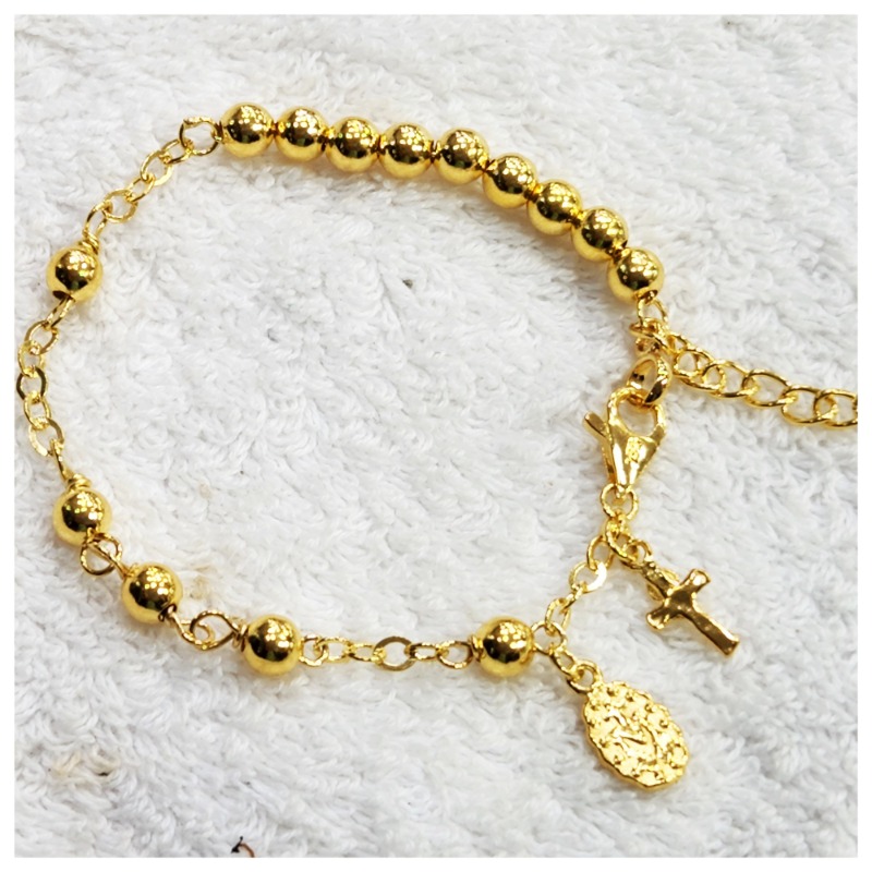 Antique Gold Amazonite Rosary Bracelet — Agapao Store