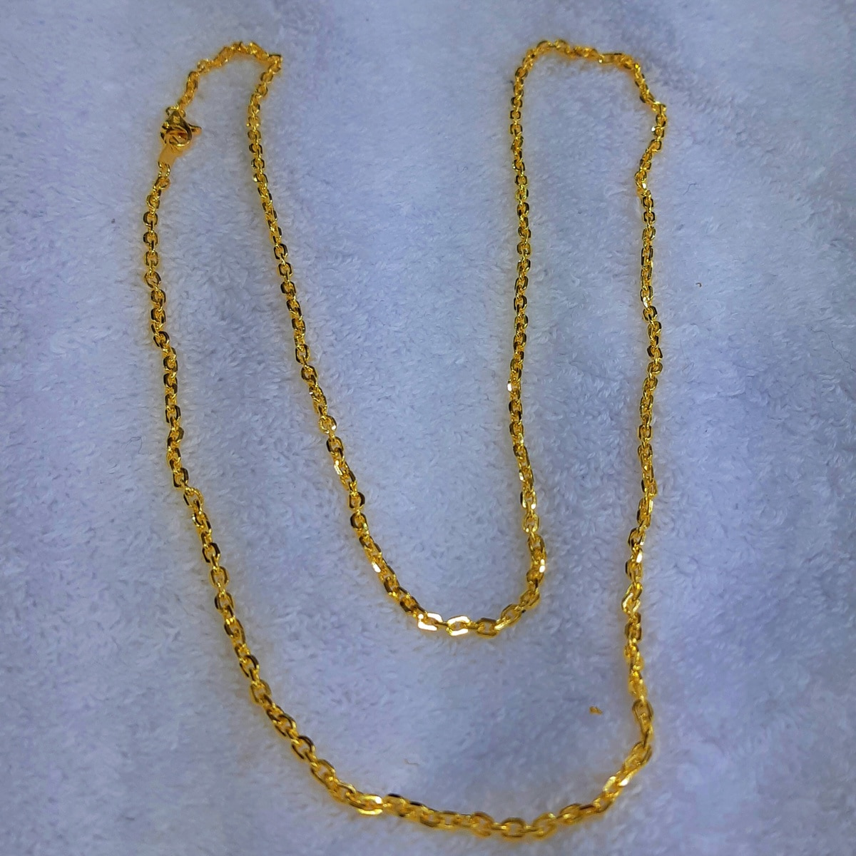 18K solid gold 24 inch long necklace - estherleejewel.com