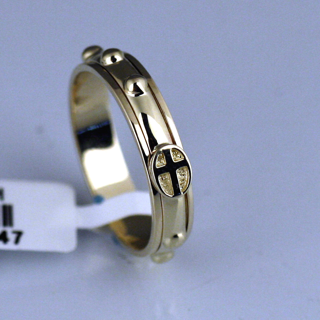 14k gold rosary ring spinning band
