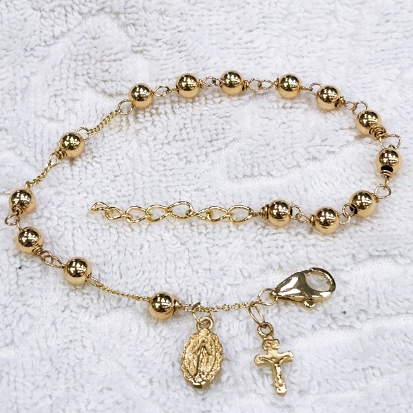 14K Yellow Gold Rosary Bracelet– Massoyan Jewelers