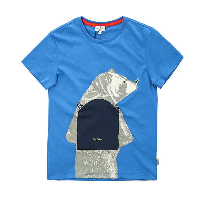 폴스미스 키즈 입체백팩 베어프린트 라운드 티셔츠 (블루, 8세~12세)5Q10642 452