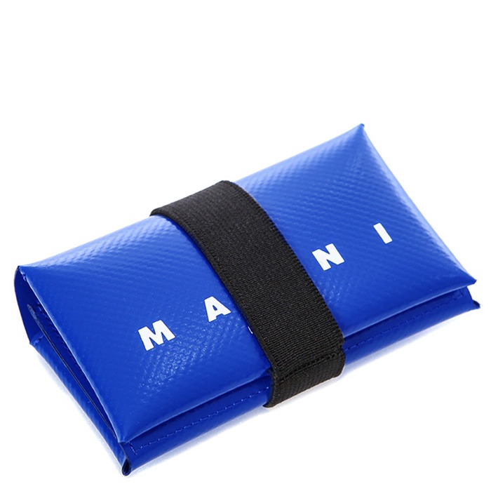 마르니 로고페인팅 밴딩 오리가미 PVC 폴딩 카드지갑 (블루)22SS - PFMI0007U2 P3572 00B56
