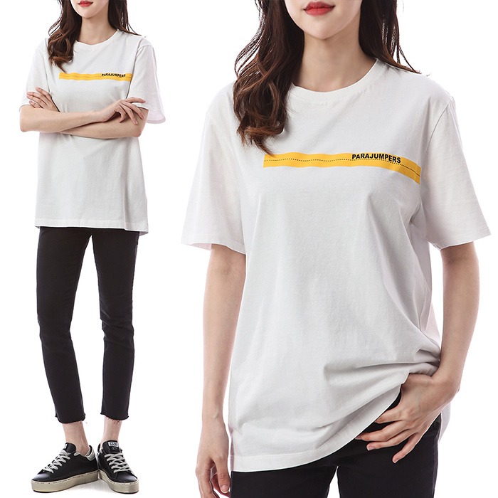 파라점퍼스 로고프린트 여성 라운드 티셔츠 (화이트)PMTEE IT01 505