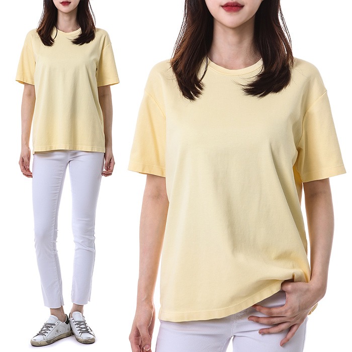 로베르토 콜리나 베이직 여성 라운드 티셔츠 (이지핏-레몬)RC55021 43