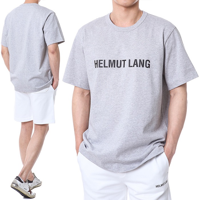 헬무트랭 심플 로고 프린트 라운드 티셔츠 (그레이)L09HM523 UEH