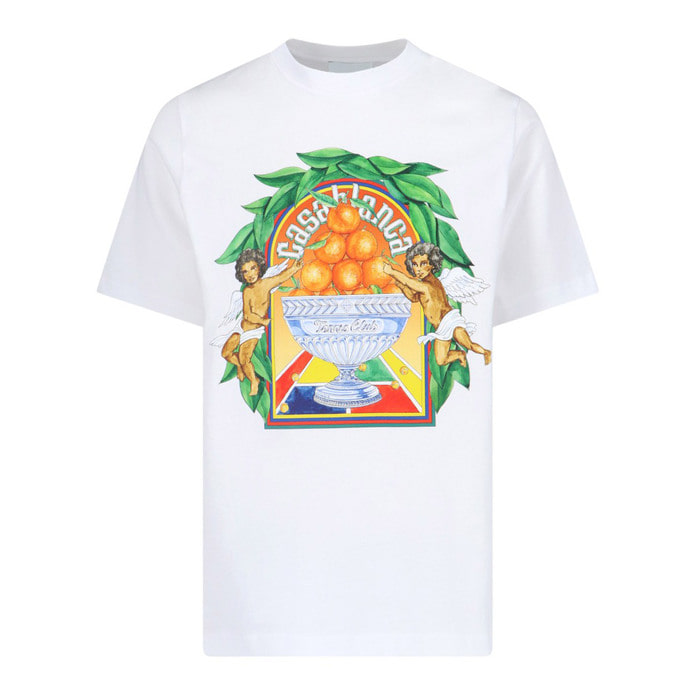 카사블랑카 남성 반소매 티셔츠/U MPS24 JTS 001 09TRIOMPHE D&#039;ORANGE