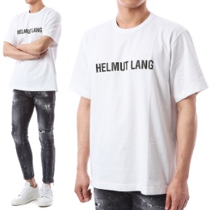 헬무트랭 심플 로고 프린트 라운드 티셔츠 (화이트)L09HM523 100