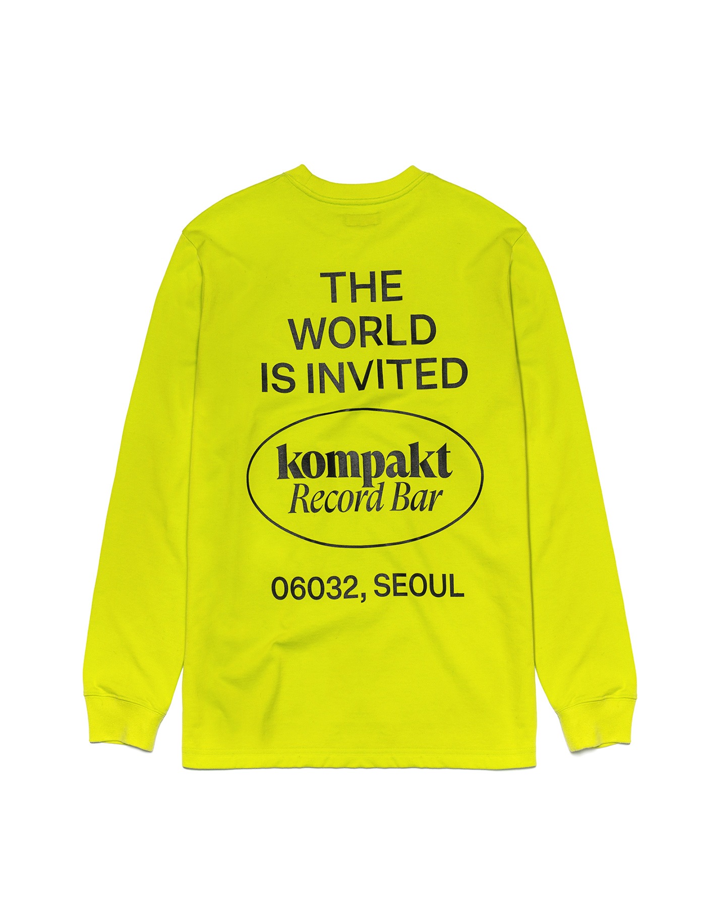The World Is Invited L/S - Neon Green/Black