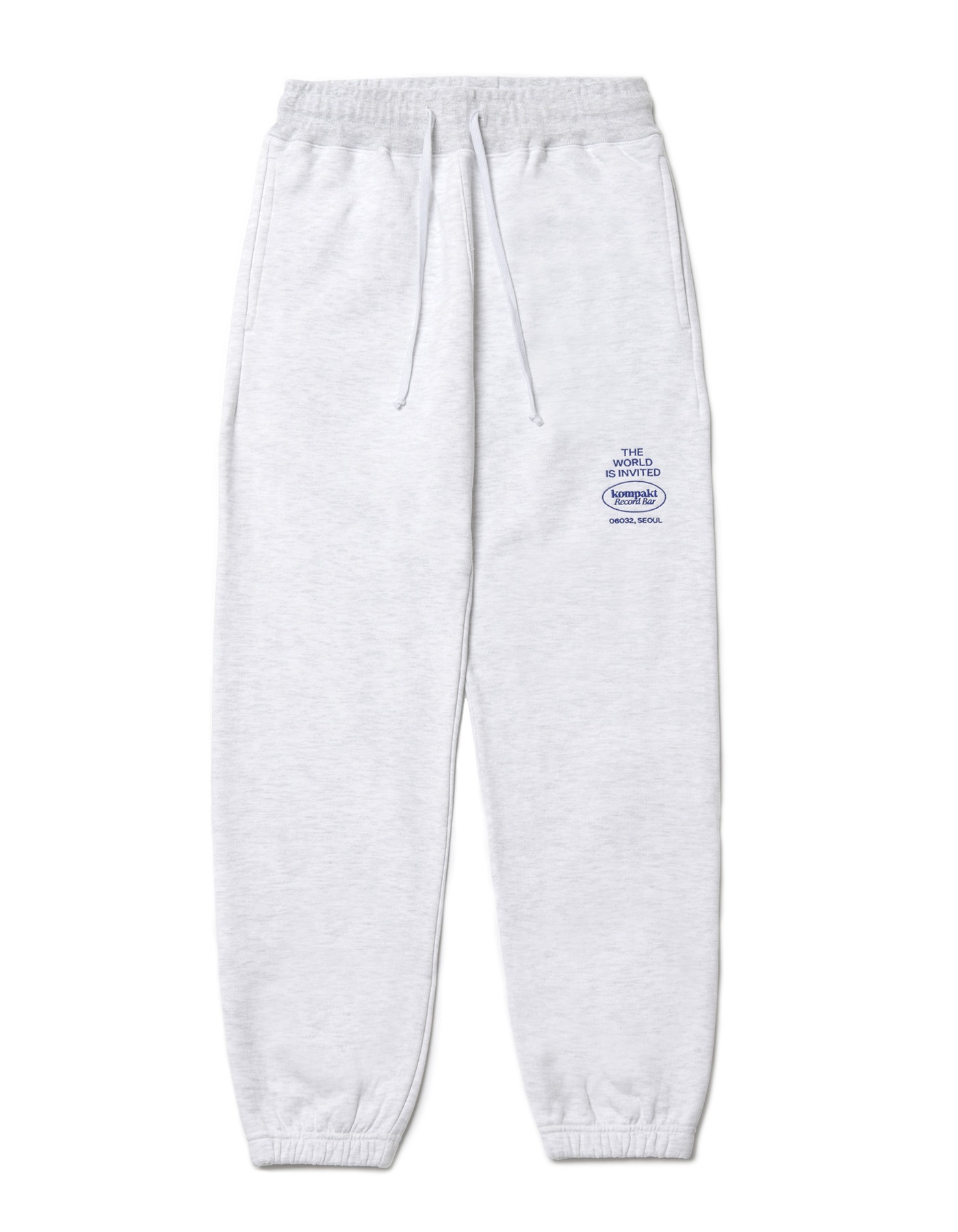 The World is Invited Embroidery Sweatpants - White Melange