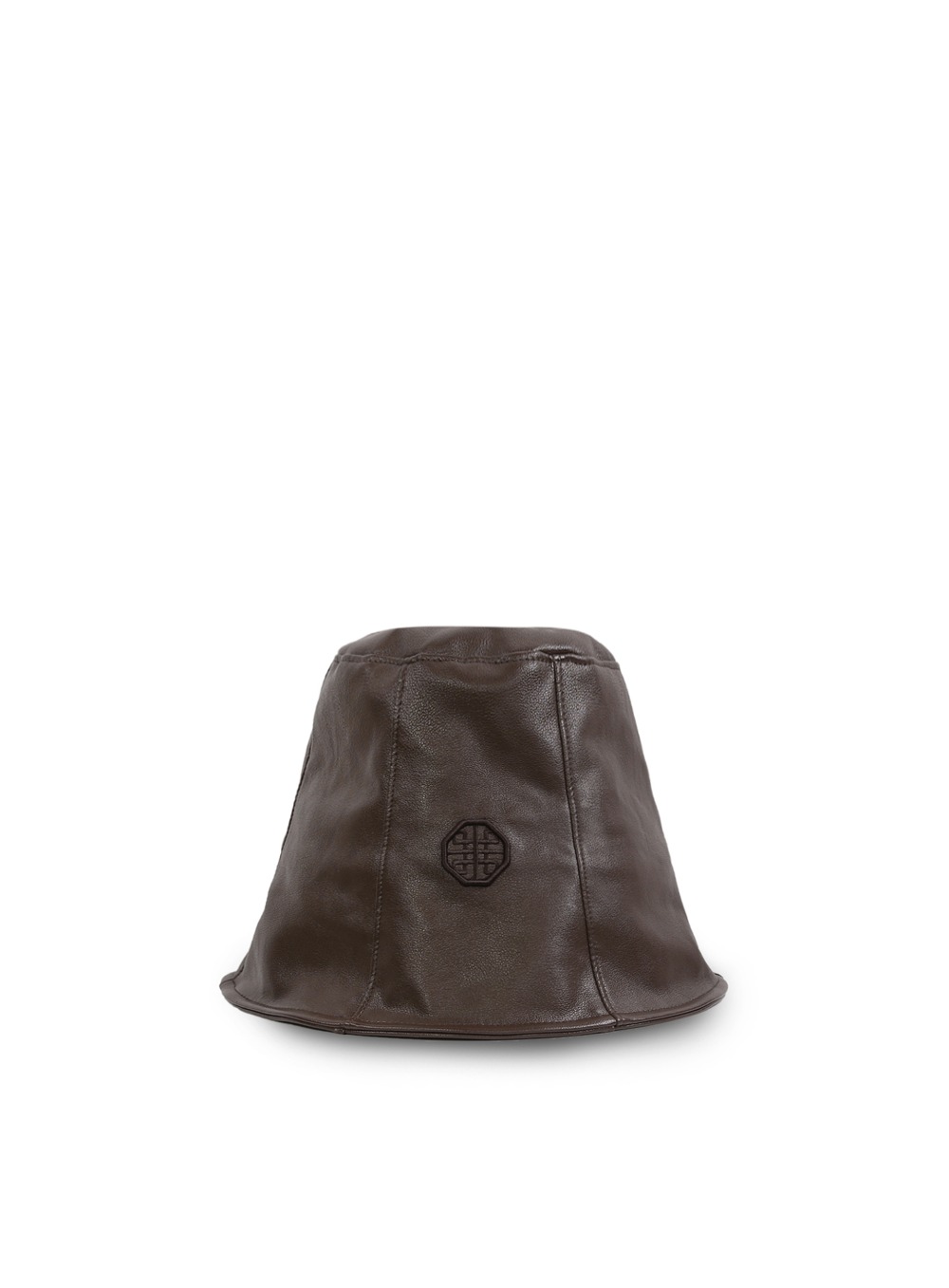 Leather Bucket Hat - Brown