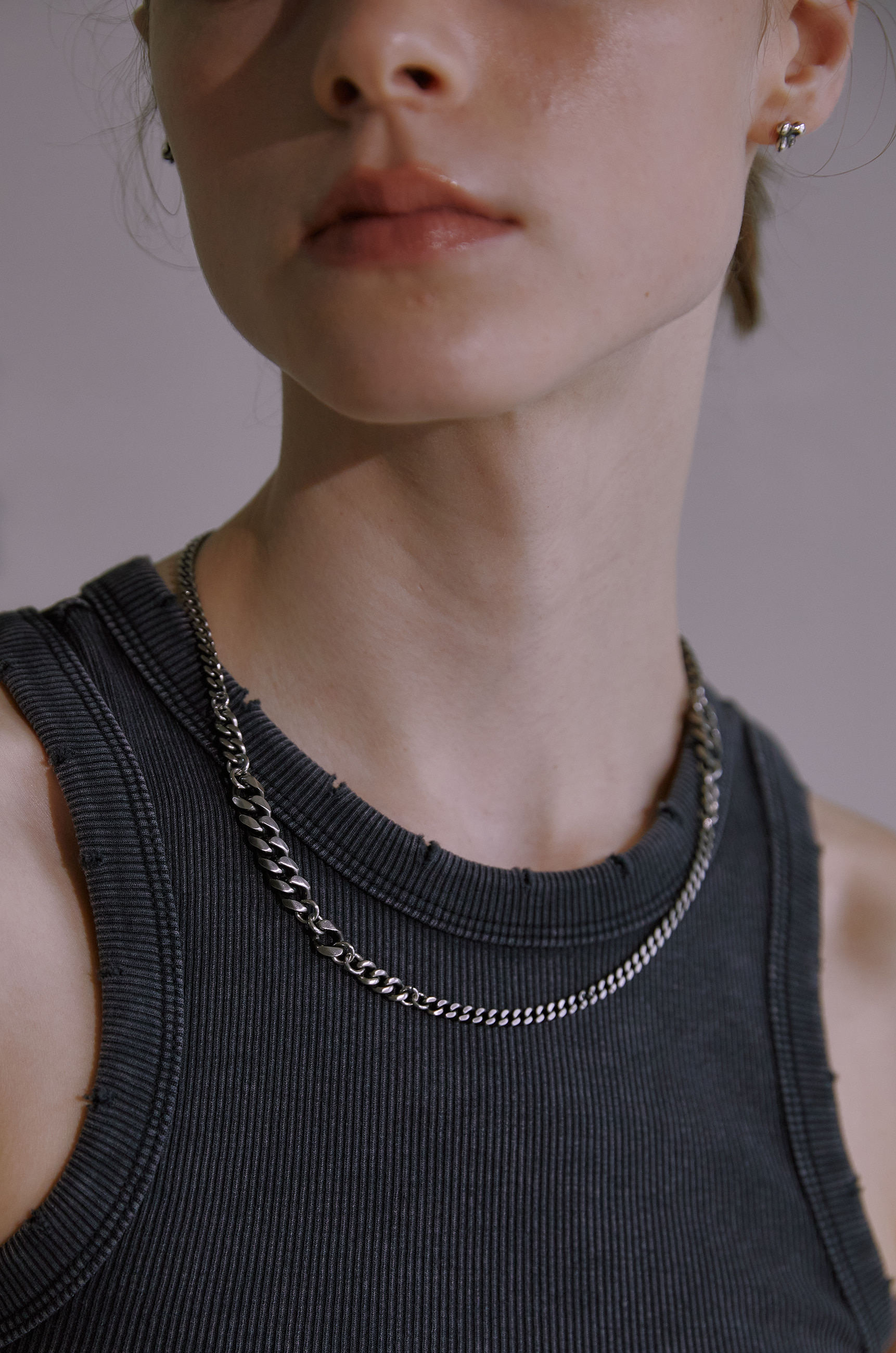 Black Mixed Chain Necklace [SIZE.1]