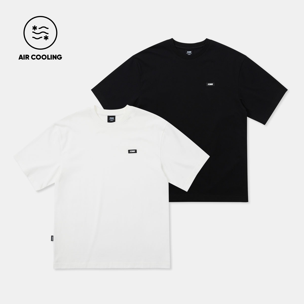 에센셜 쿨링 코튼 2-PACK 티셔츠 - 블랙/화이트