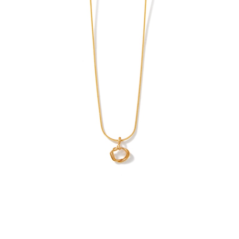 LETTER ㅇ-ㅎ CONSONANT GOLD NECKLACE