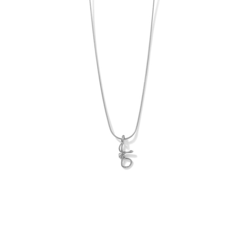 LETTER ㅎ CONSONANT SILVER NECKLACE