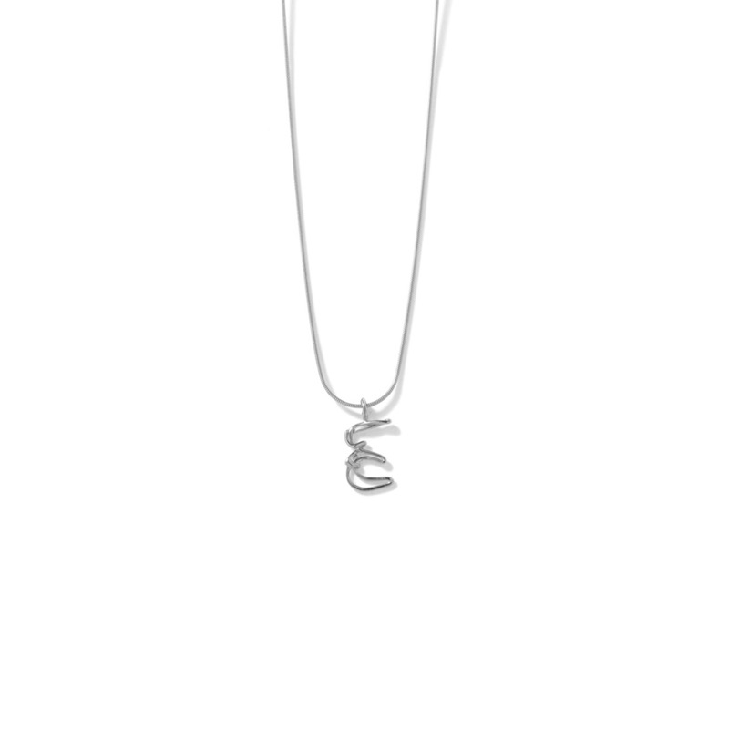 LETTER ㅌ CONSONANT SILVER NECKLACE