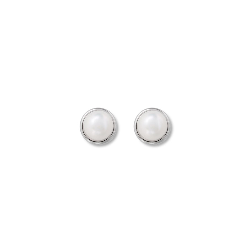 COLD WHITE 6mm PEARL EARRINGS