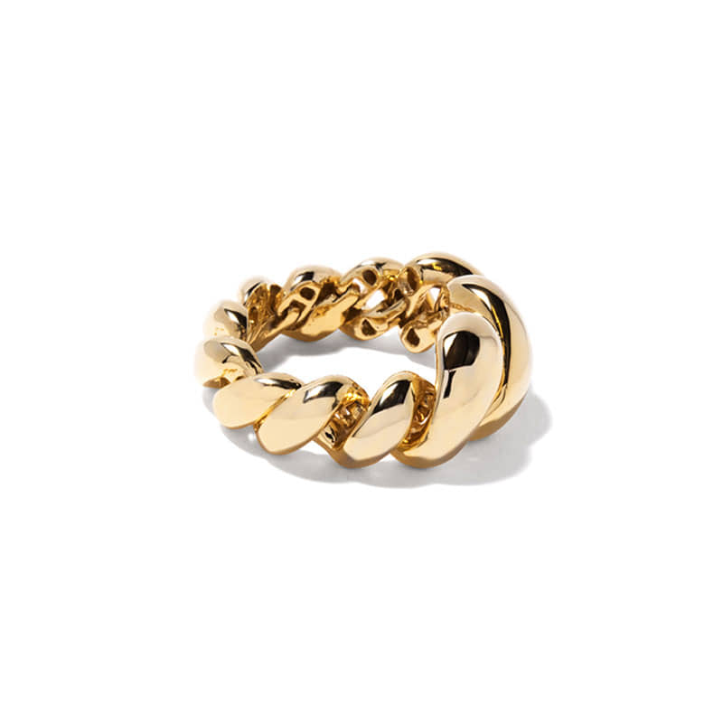 ROPE TWIST BOLD GOLD RING