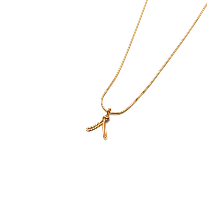 LETTER ㅅ CONSONANT GOLD NECKLACE