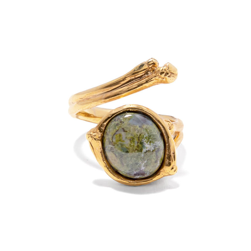 TWIG JASPER GOLD RING