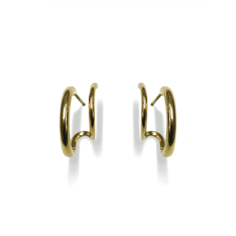 FAUX DOUBLE GOLD HOOPS