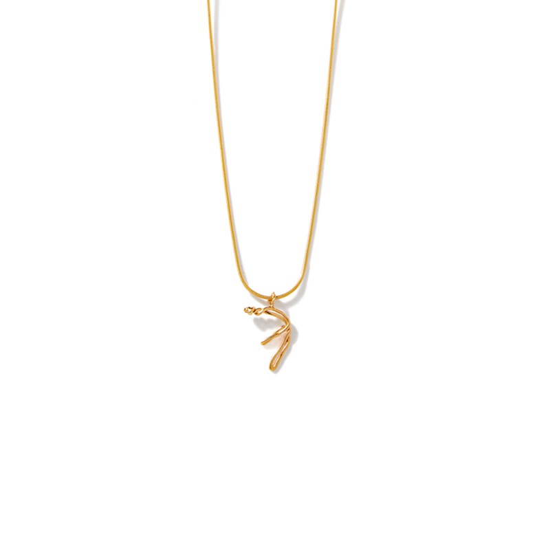LETTER ㅋ CONSONANT GOLD NECKLACE