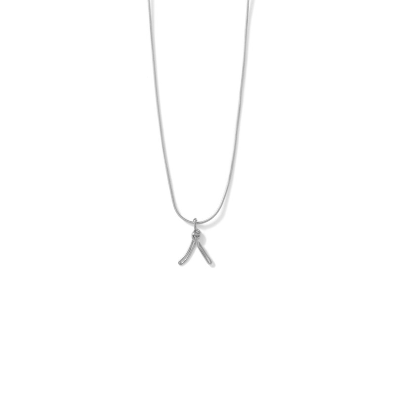 LETTER ㅅ CONSONANT SILVER NECKLACE