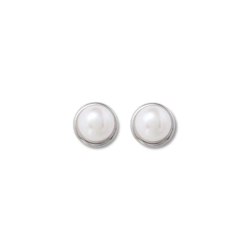 COLD WHITE 8mm PEARL EARRINGS