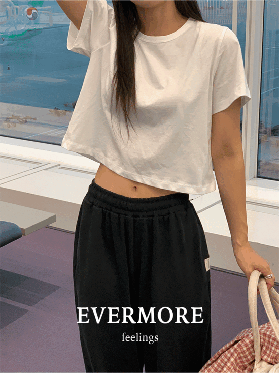 [당일출고] [evermore] 멜로우 크롭 티셔츠 (5color)