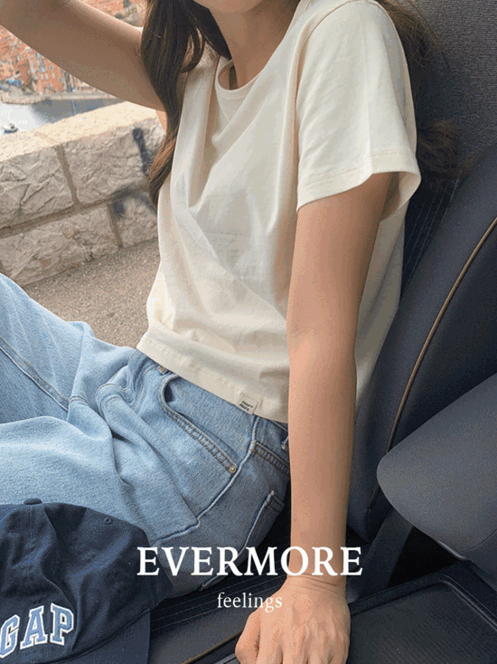 [당일출고] [evermore] 베이직 크롭 티셔츠 (5color)