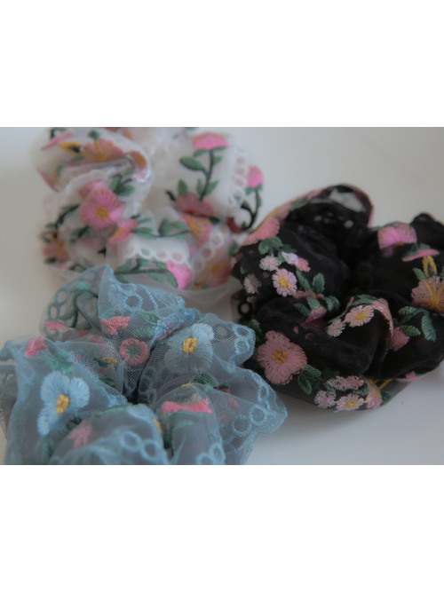 PINK ROSE CHOUCHOU(WHITE, SKYBLUE, BLACK 3COLORS!)