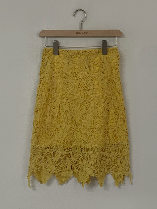 (VINTAGE)LACE EMBROIDERY SKIRT
