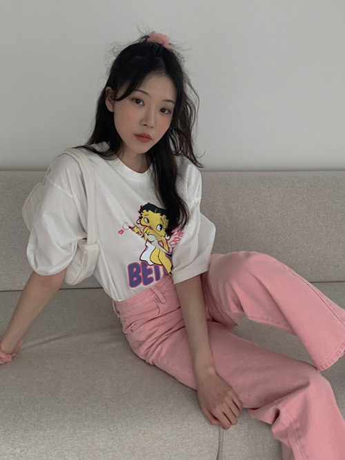 BETTY BOOP BOXY FIT TEE(IVORY, BLACK 2COLORS!)