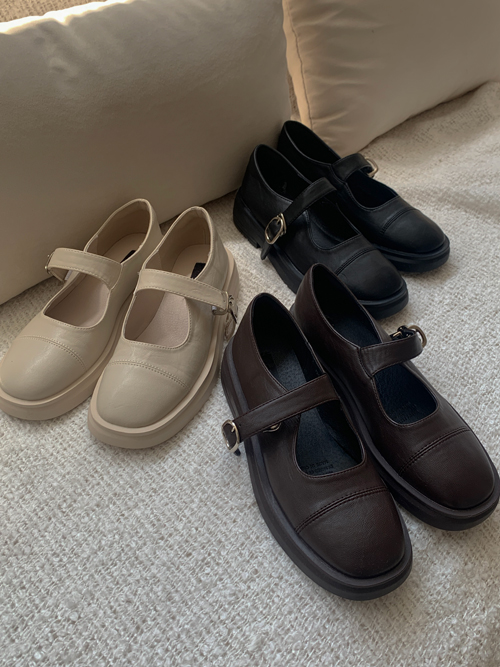 ROMI MARY JANE FLAT SHOES(IVORY,BROWN,BLACK 3COLORS!)