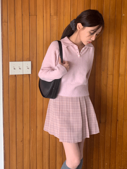WOOL SOFT BUTTON COLLAR KNIT(IVORY, YELLOW, PINK, MINT 4COLORS!)
