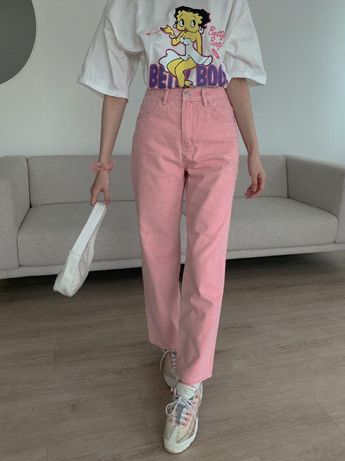 SPRING COTTON STRAIGHT PANTS(IVORY, PINK 2COLORS!)